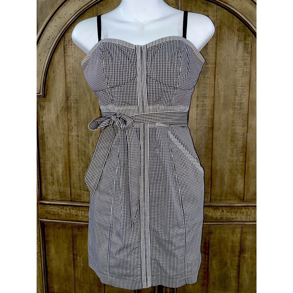 Mini checkered corset dress